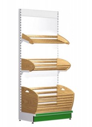 Стеллаж торговый Русь, хлебный с коробом (500x1000x2200) 